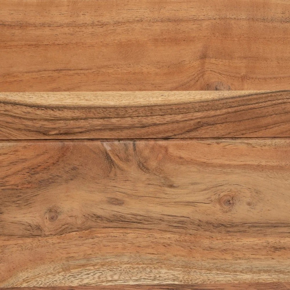  Aparador industrial moderno de madera de acacia maciza y metal  de 18 pulgadas de ancho en color marrón envejecido natural rústico y  contemporáneo teñido de acacia : Hogar y Cocina