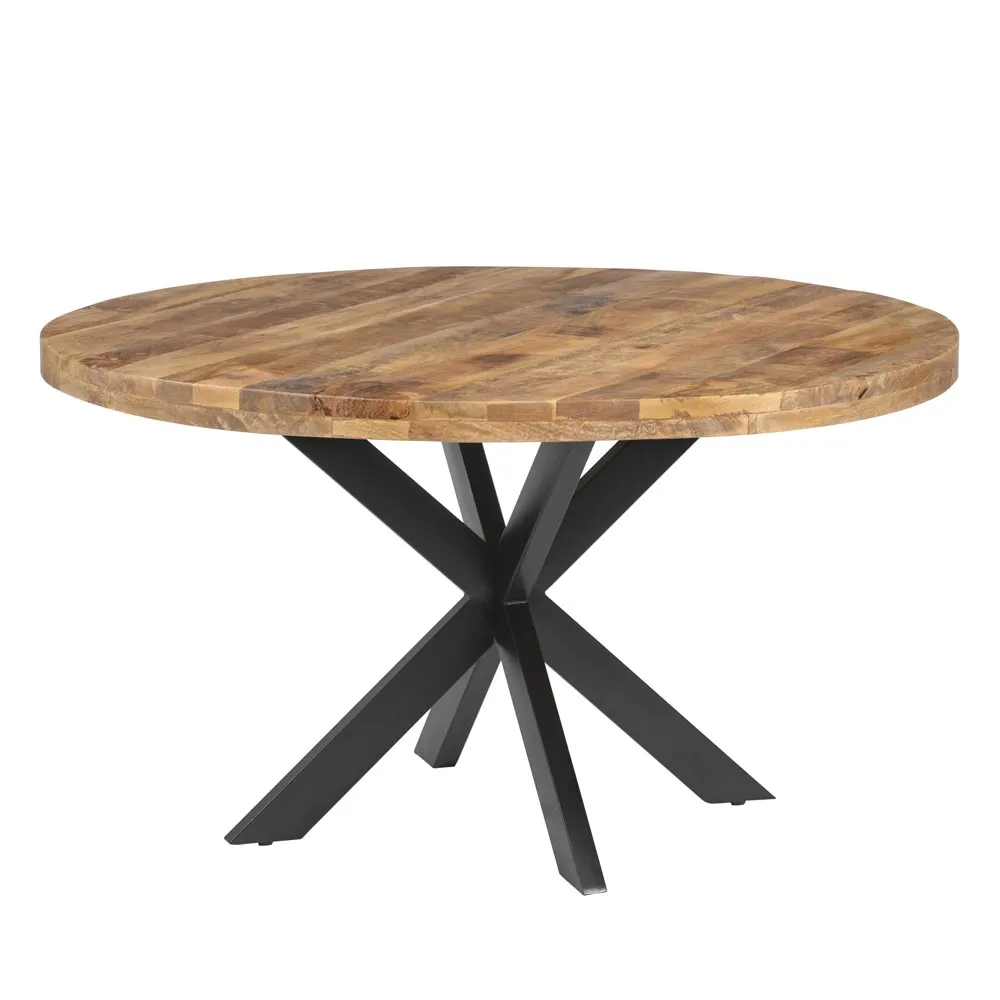 Mesa de comedor redonda de madera de mango Mesa de cocina de