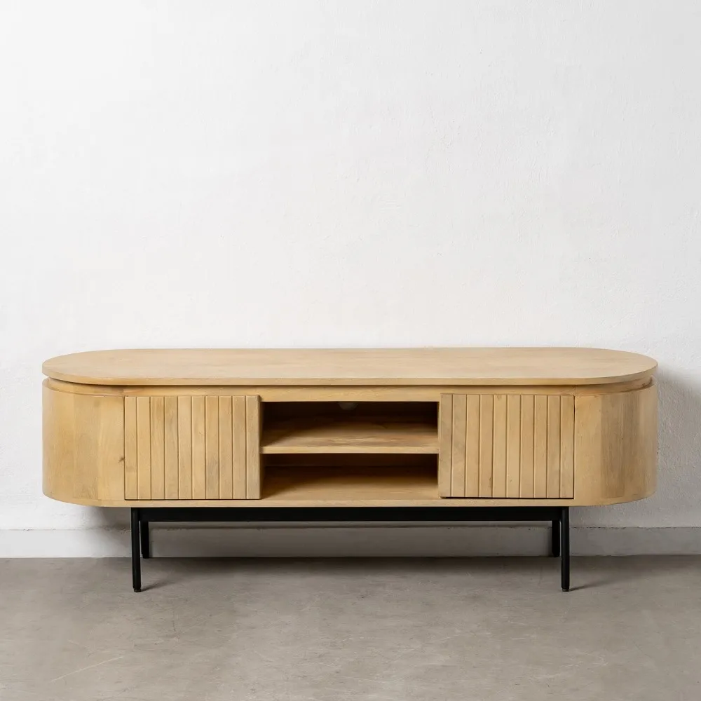Mueble TV de madera de mango y metal 145 cm JUNO - Miliboo