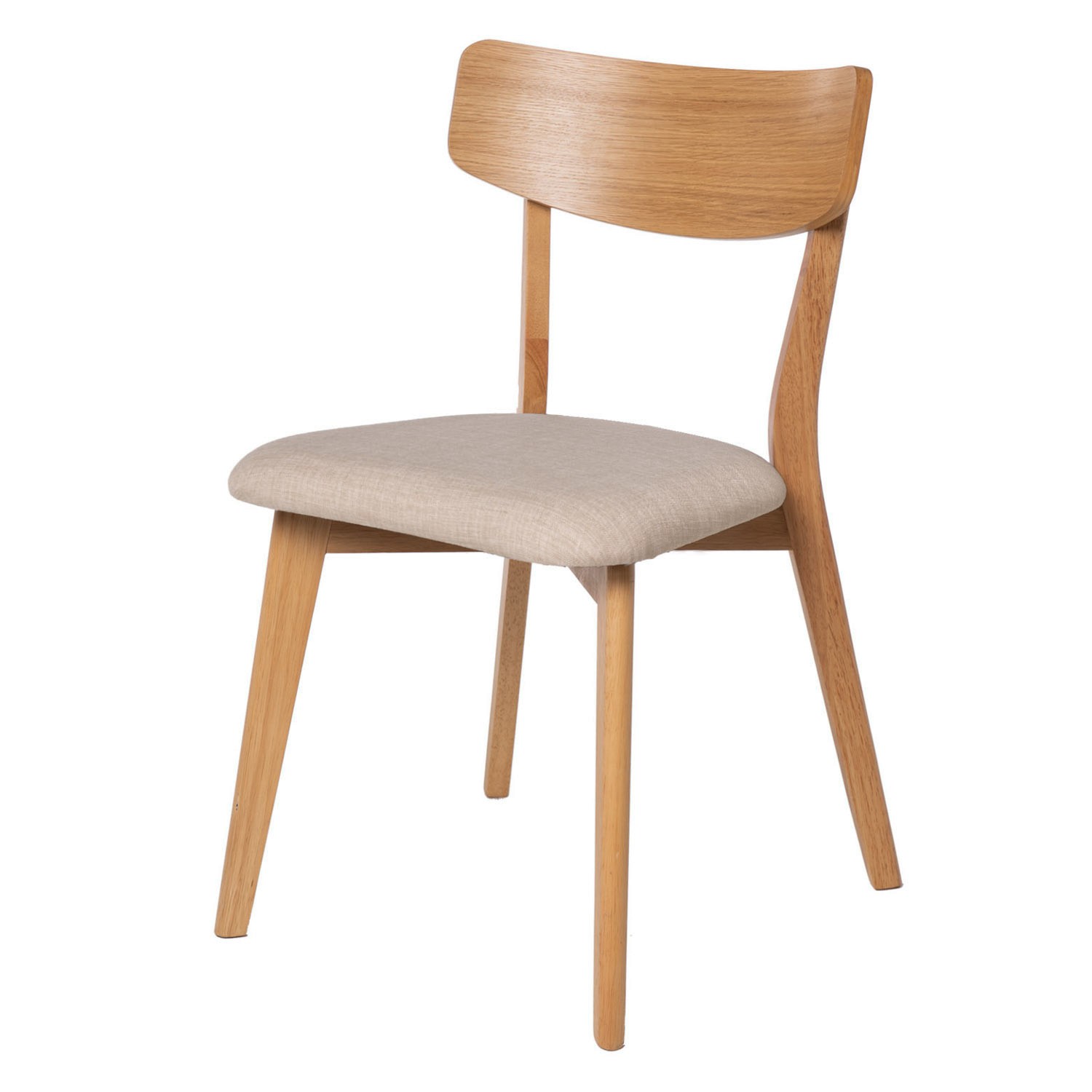 SILLA NÓRDICA AVA BLANCO/ROBLE MADERA DE HEVEA 49X49X78 – Hogar Masmil