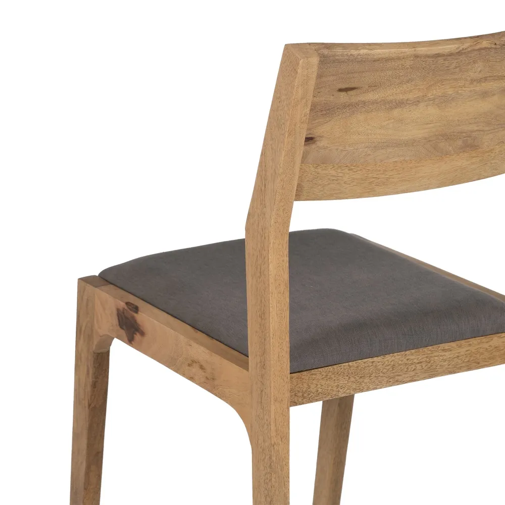 Paquete de 2 sillas altas de madera para cocina y comedor con roble natural  y algodón ignífugo, color marrón
