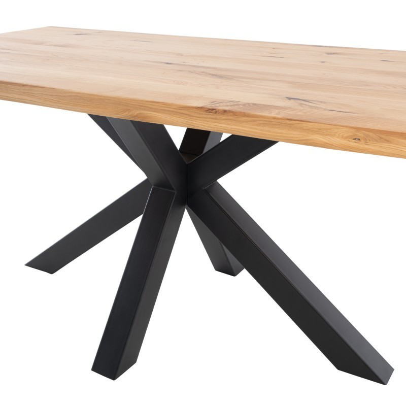 MESA DE COMEDOR MADERA DE MANGO/HIERRO 130X130X76 – Hogar Masmil